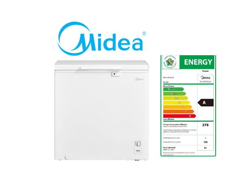 MIDEA 198L Chest Freezer-White-Metal
