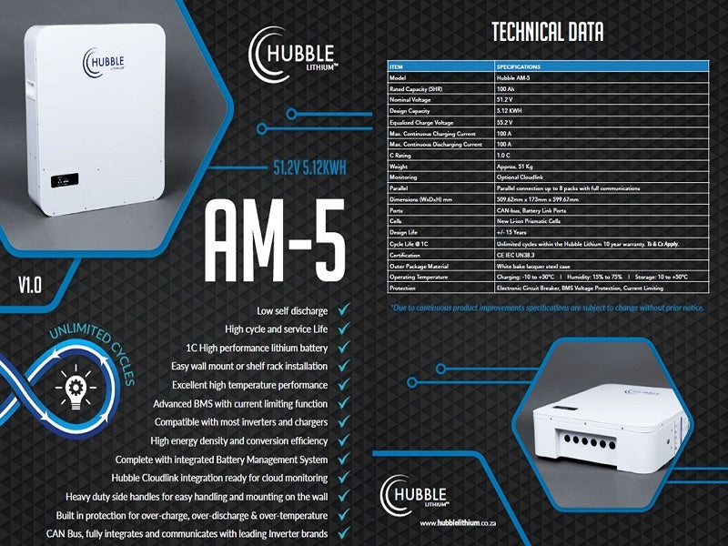 HUBBLE Am5 5.12Kwh 51.2V Li-Ion Battery