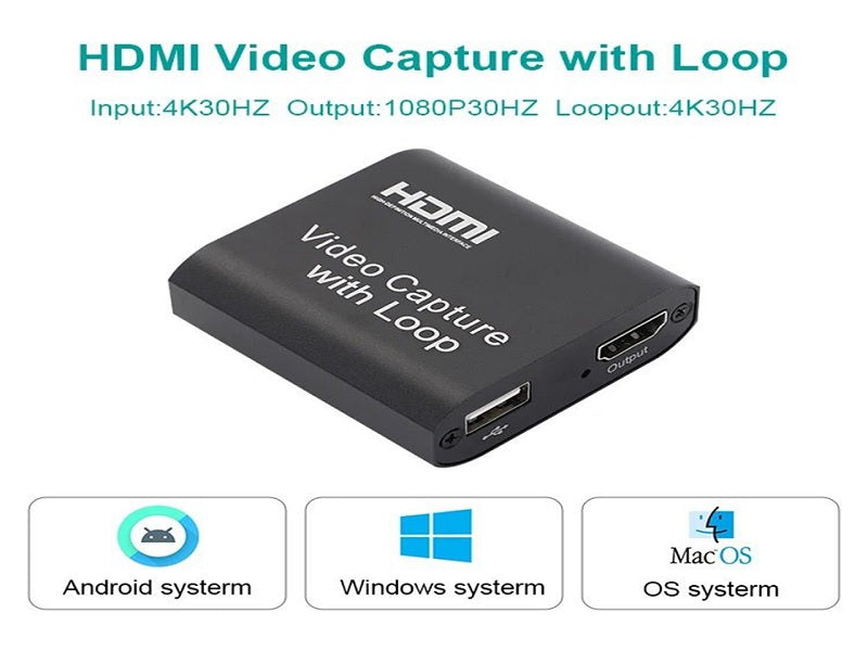 HDMI Video Capture With Loop Out 4K