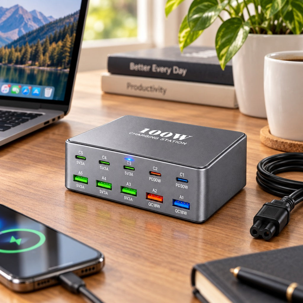HW-33 100W Multi-Port Fast Charger Stati – view 3