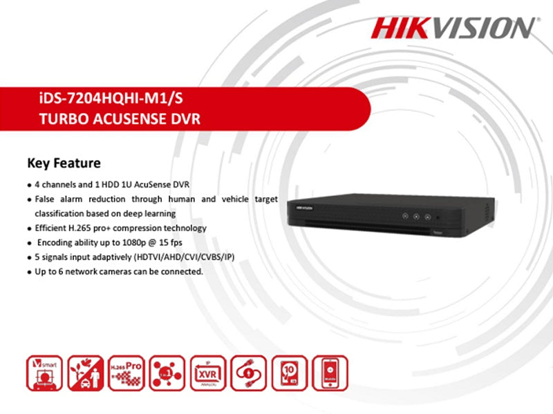 Hikvision 4Ch Acusense Dvr 2Ch Alarm