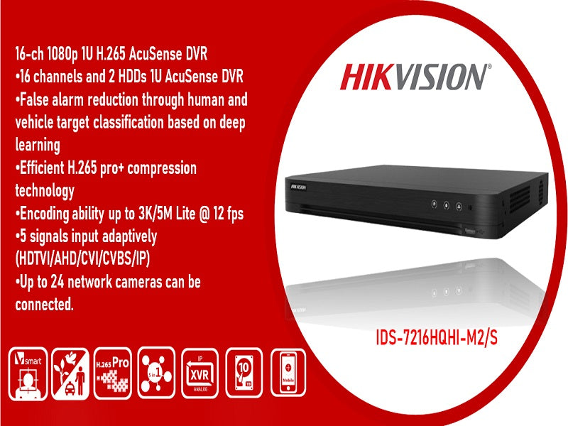 Hikvision 16Ch Acusense Dvr 4Ch Alarm
