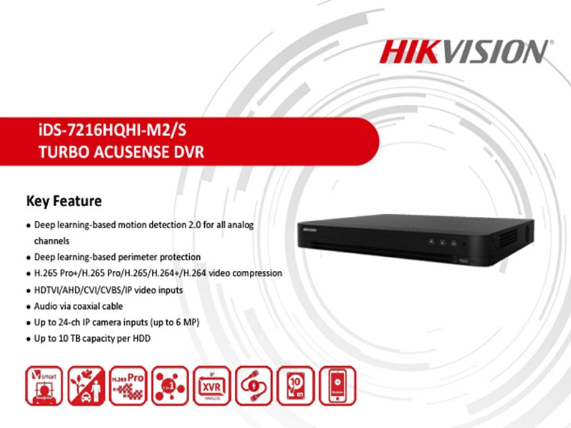 Hikvision 16Ch Acusense Dvr 4Ch Alarm