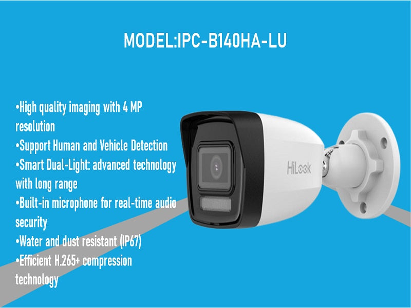 Hilook 4Mp Fixed Ip Bullet Cam B140Ha-Lu