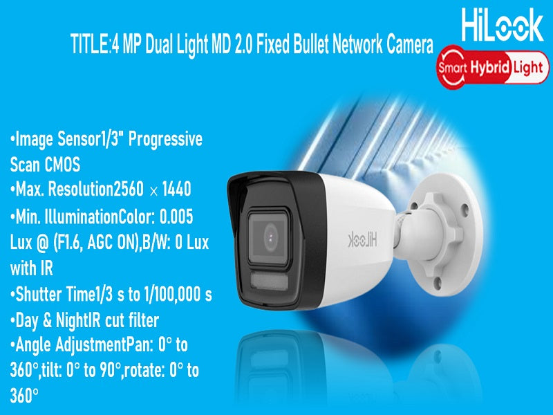 Hilook 4Mp Fixed Ip Bullet Cam B140Ha-Lu