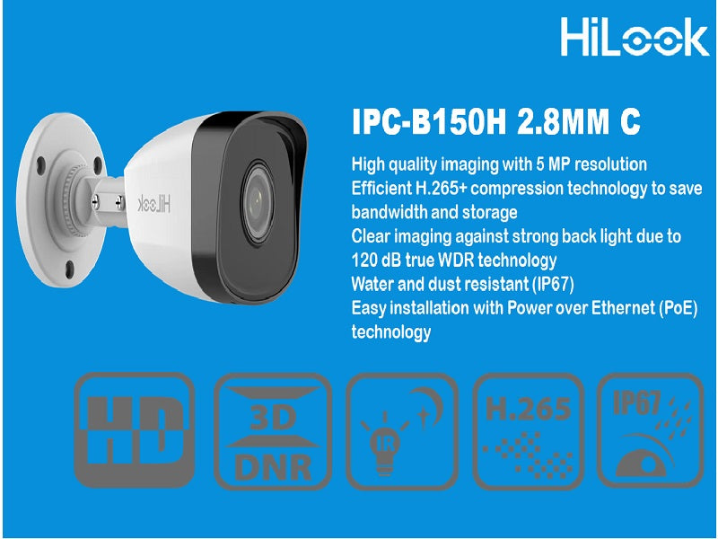 Hilook B150H 5Mp Ip Bullet  Camera 2.8Mm