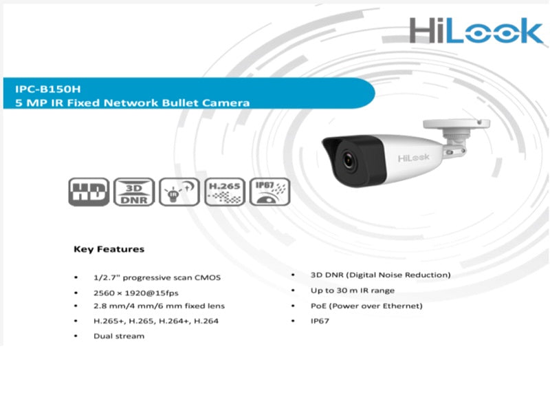 Hilook B150H 5Mp Ip Bullet  Camera 2.8Mm