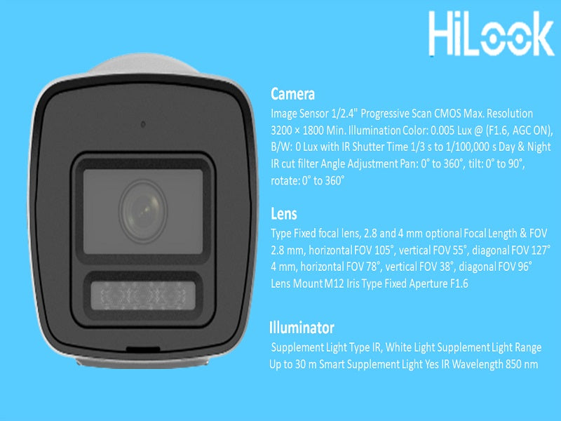 Hilook B160Ha 6Mp Ip Bullet  Camera 4Mm