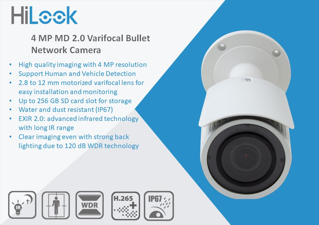 Hilook 4Mp Varifocal Ip Bullet Camera