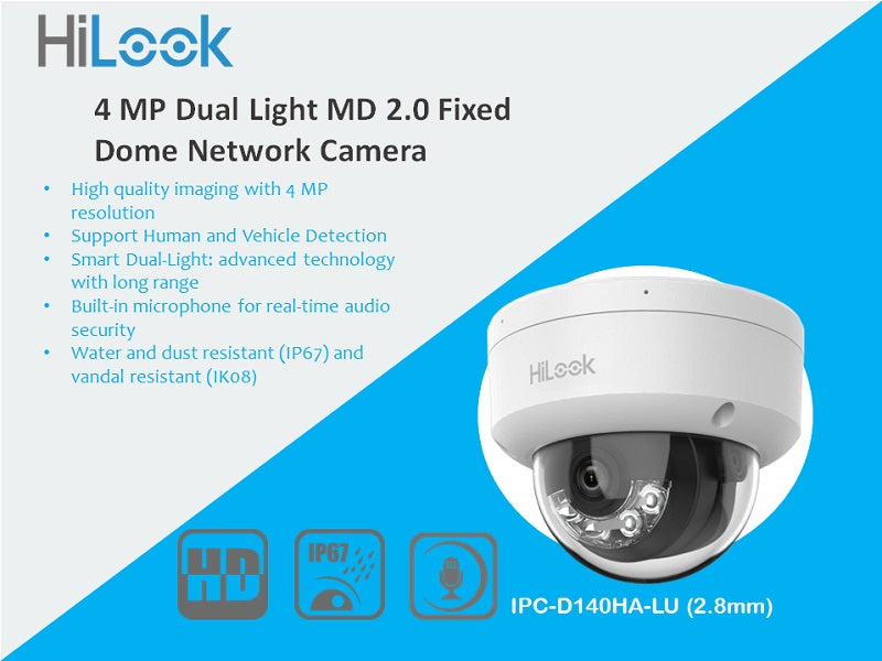 Hilook 4Mp Fixed Ip Dome Camera