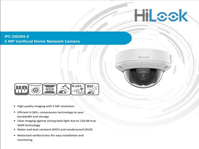 Hilook 5Mp Varifocal Ip Dome Camera