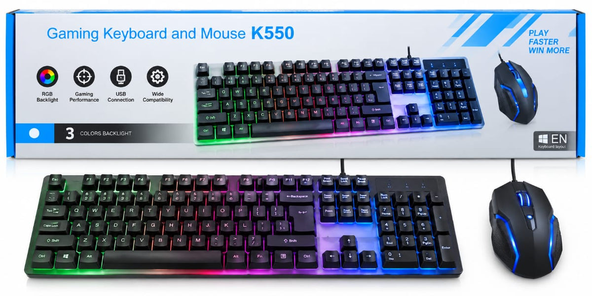 ZORNWEE Gaming Keyboard & Mouse ComboUSB