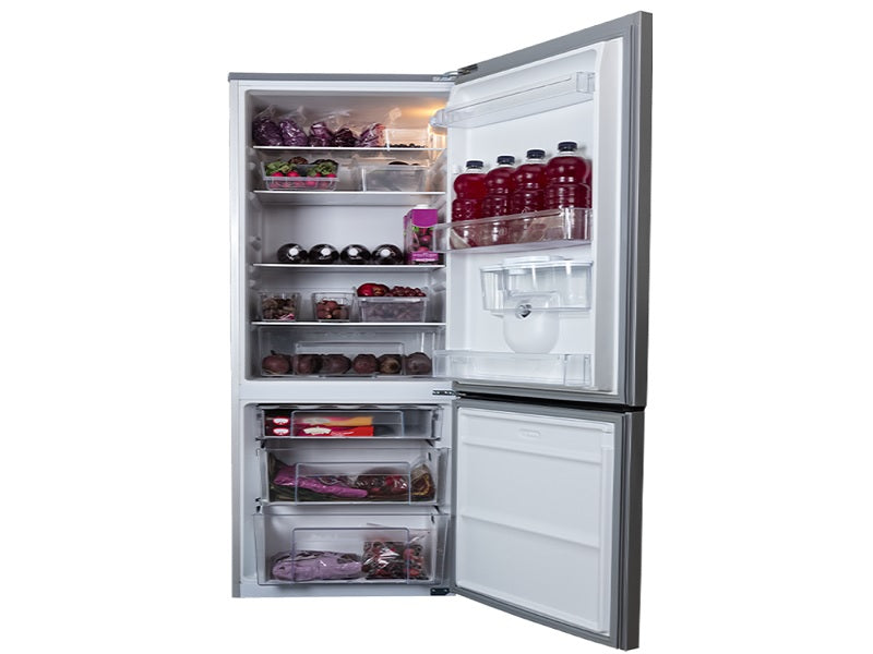 KIC 314L Bottom Freezer Fridge Metallic