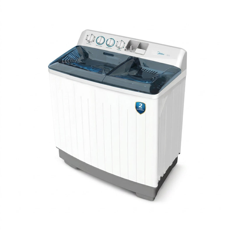 Midea 15kg Semi-Automatic Twin Tub Washing Machine White (KL15TTG1W) - 7kg Spin, Magic Filter