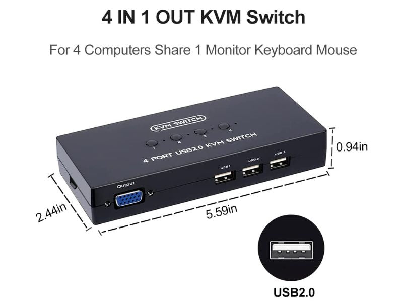 4 Port Manual Vga Kvm Switch