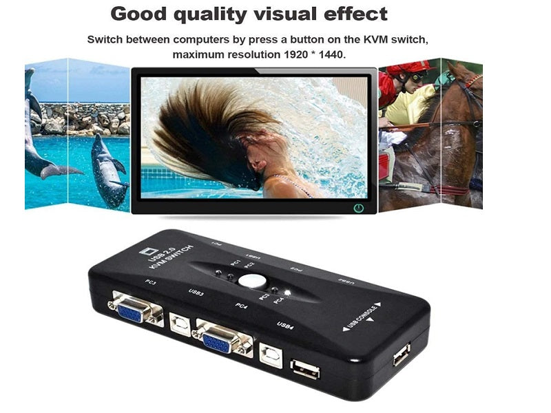4 Port Usb 2.0 Kvm Switch