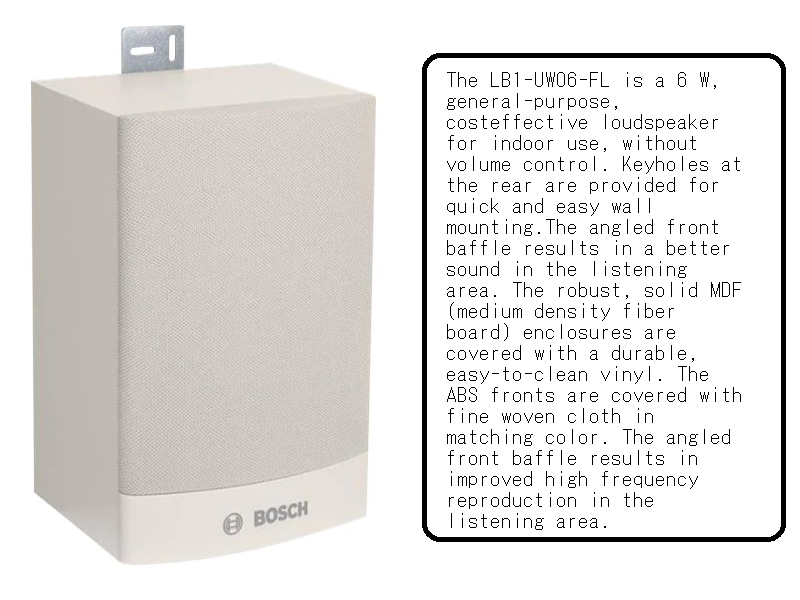 BOSCH 6W Cabinet Loudspeaker White