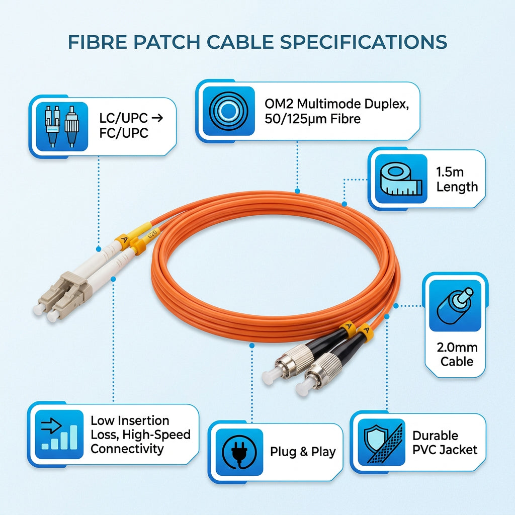 FIBRE Patch Cable LC/FC 1.5M Single Mode