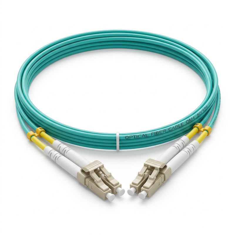 ZATECH LC to LC OM3 multimode duplex fibre optic patch cable, 1.5m aqua