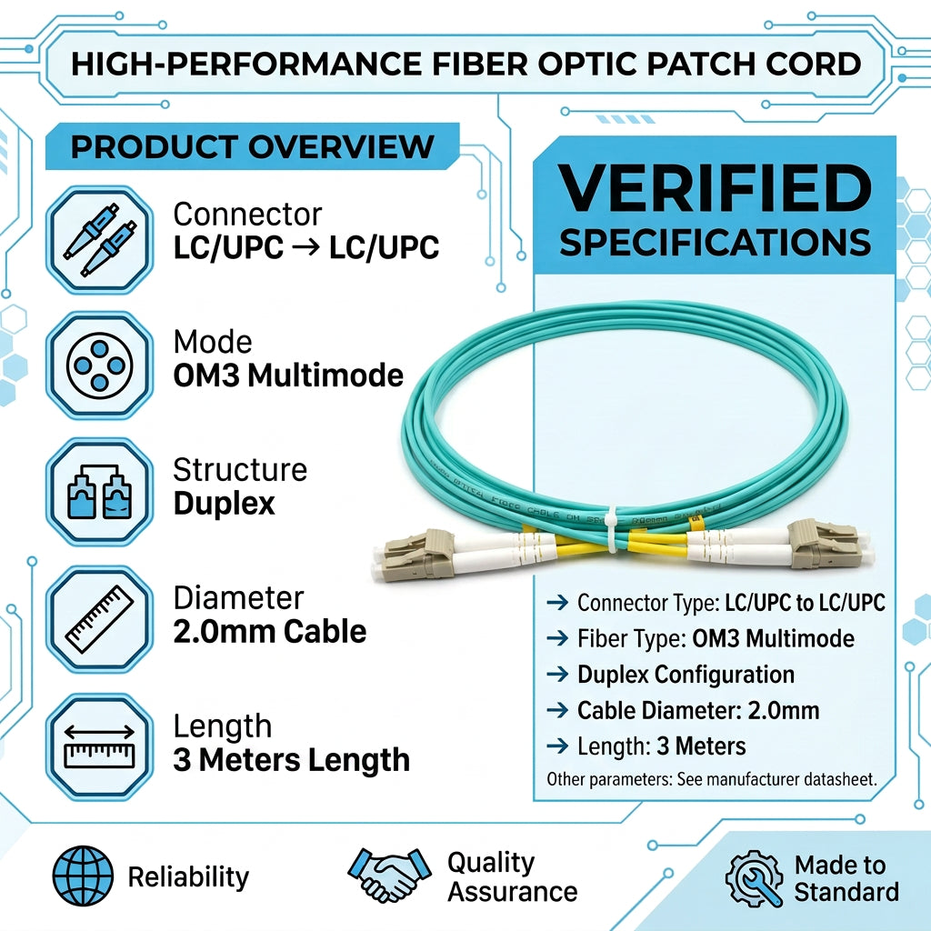 FIBRE Patch Cable LC/LC 3M Single Mode
