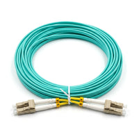 ZATECH LC to LC OM3 multimode duplex fibre optic patch cable, 10m aqua