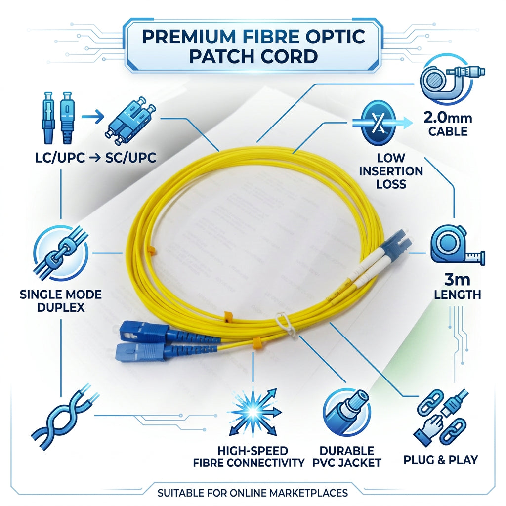 FIBRE Patch Cable LC/SC 3M Single Mode