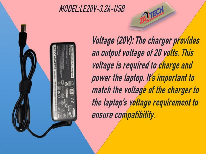 LENOVO Laptop Charger 20V-3.25A Usb