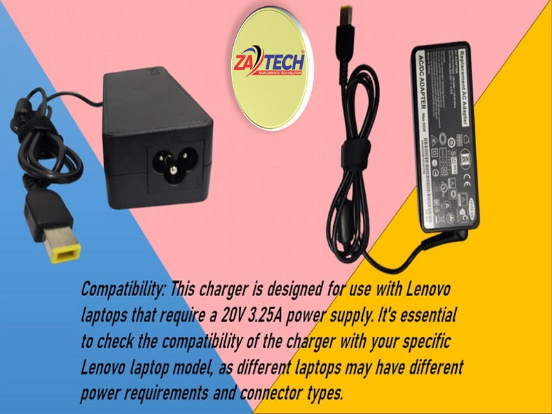 LENOVO Laptop Charger 20V-3.25A Usb