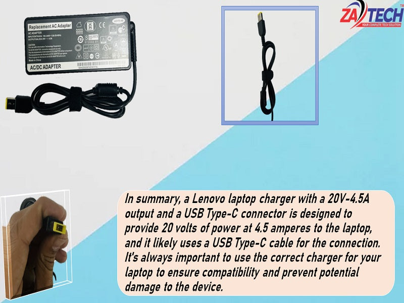 LENOVO Laptop Charg 20V-4.5A Usb Type