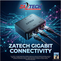 Zatech 1X3 RJ45 Splitter 1GBPS Black