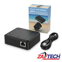 Zatech 1X3 RJ45 Splitter 1GBPS Black