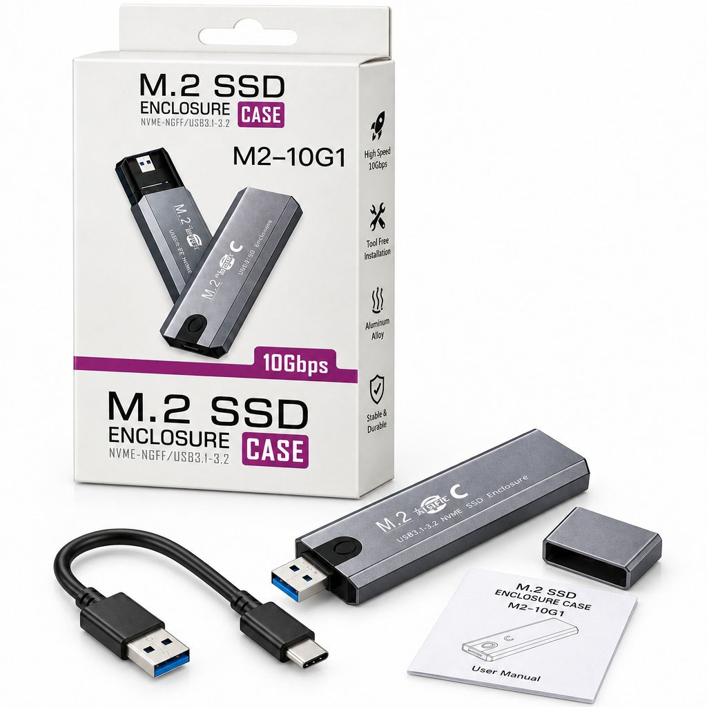 M.2 NVMe NGFF SSD Enclosure 10Gbps USB-C