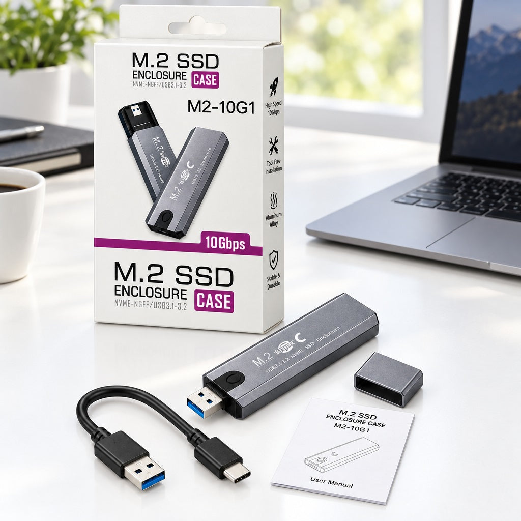 M.2 NVMe NGFF SSD Enclosure 10Gbps USB-C
