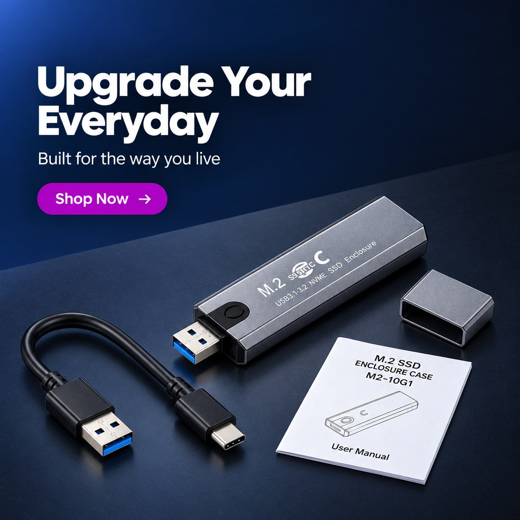 M.2 NVMe NGFF SSD Enclosure 10Gbps USB-C