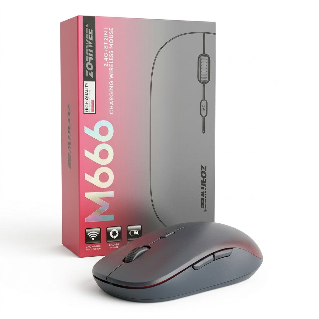 ZORNWEE M666 Wireless Mouse 2.4G + BT