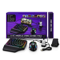 Havit M9 5-in-1 Mobile Gaming Keyboard & Mouse Combo Pack - RGB Set with Stand & Cable