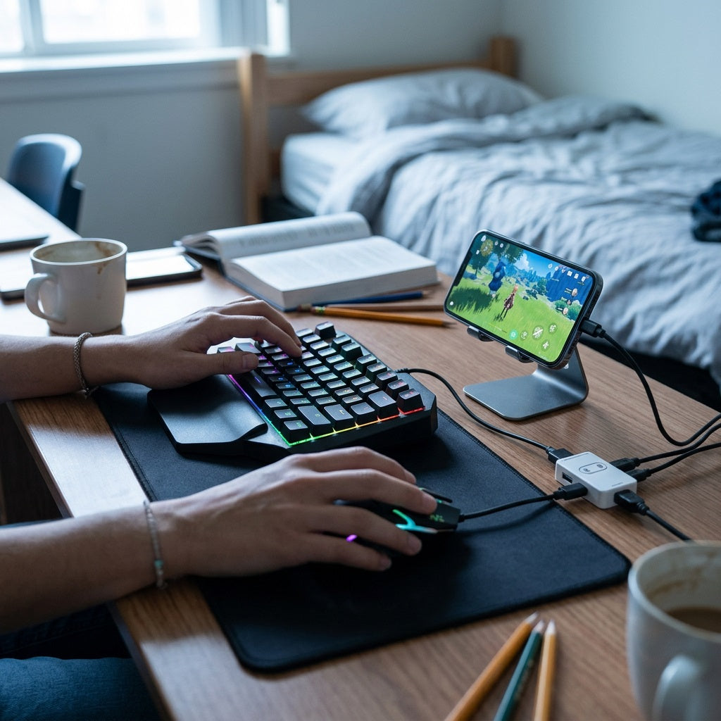 Havit M9 5-in-1 Mobile Gaming Keyboard & Mouse Combo Pack - RGB Set with Stand & Cable – view 2