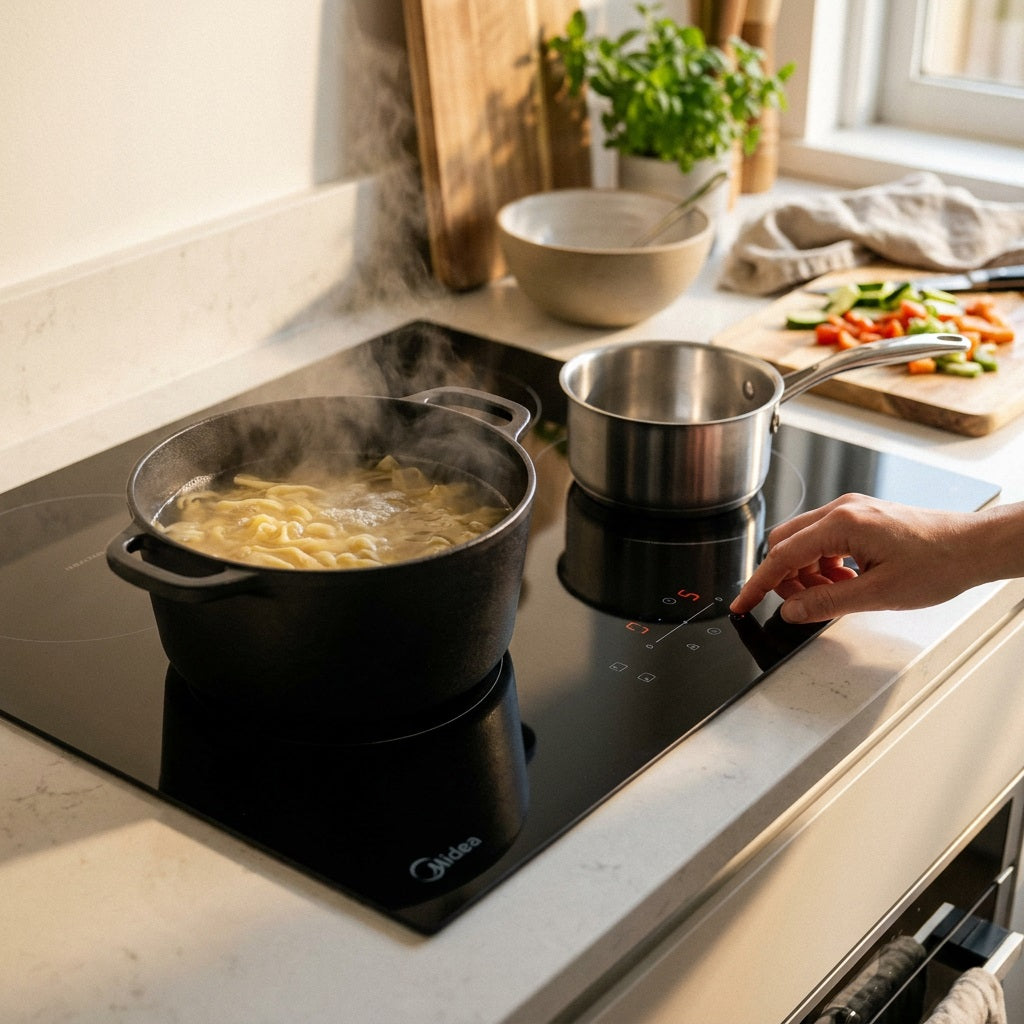 Midea MC-IF7454AJ1-A 60cm Induction Hob - 4 Zone, 8mm Glass, Boost, Slider Touch – view 2