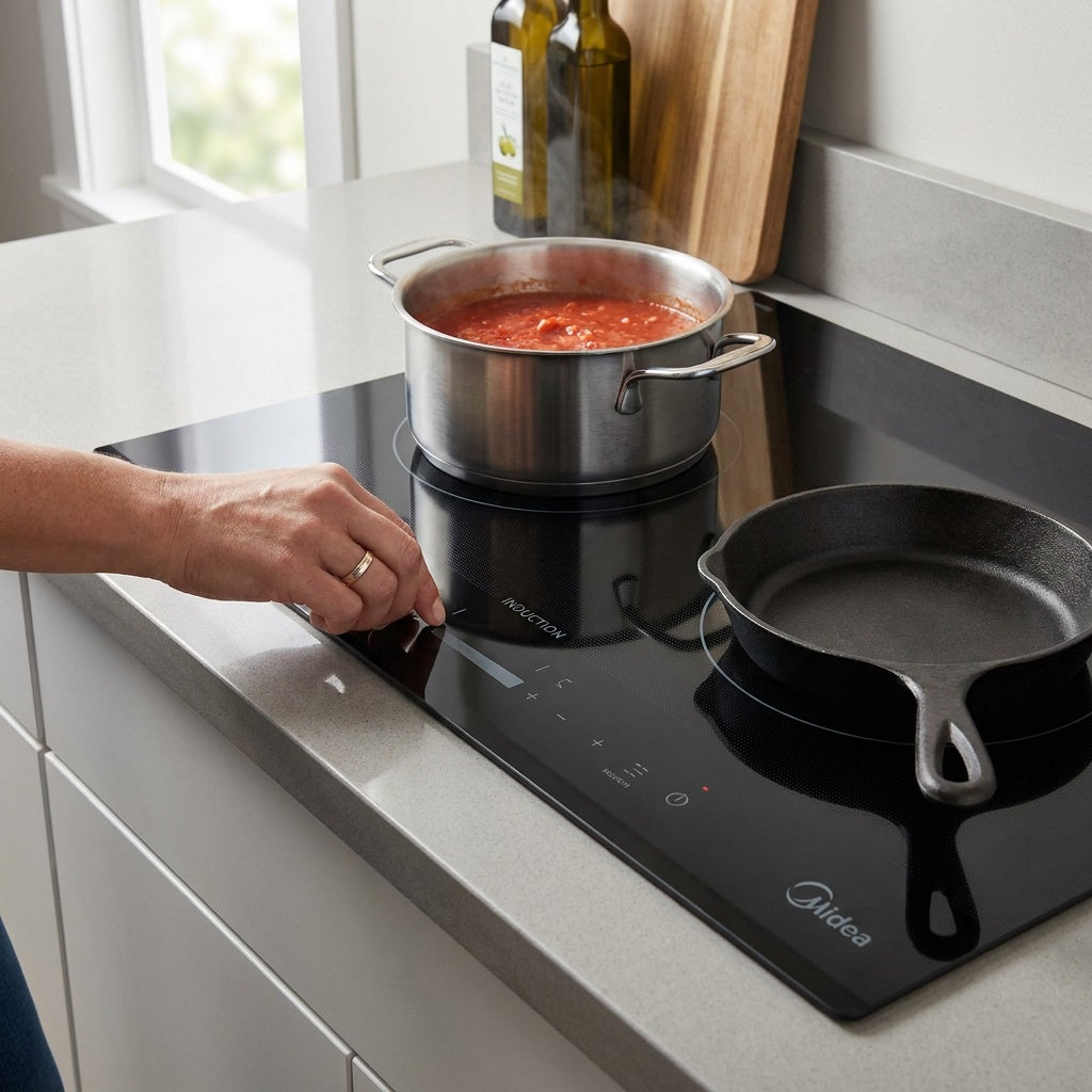 Midea MC-IF7454AJ1-A 60cm Induction Hob - 4 Zone, 8mm Glass, Boost, Slider Touch – view 3