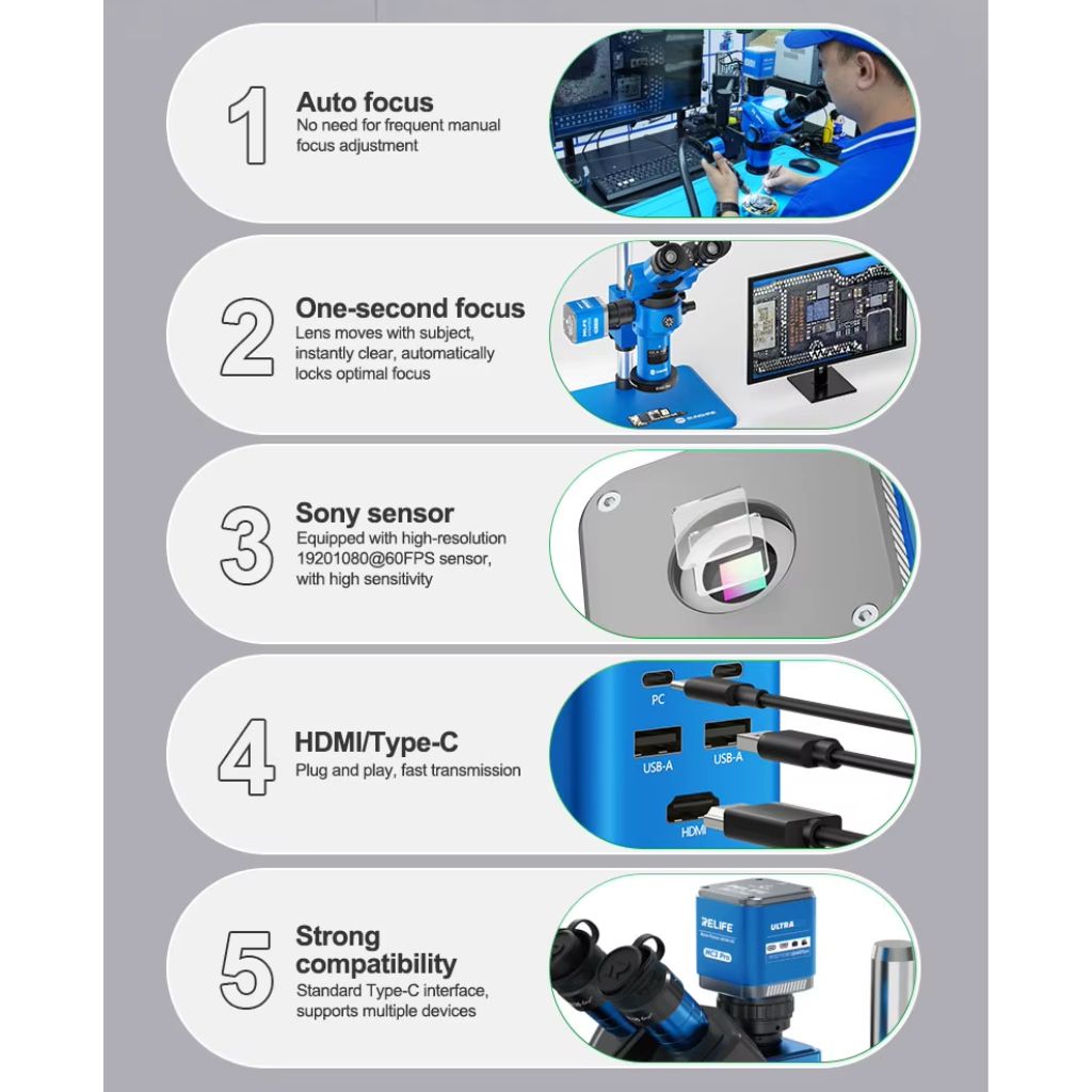 RELIFE MC3 Pro Autofocus HD Microscope