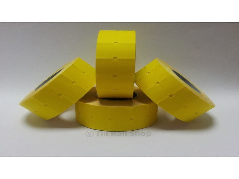 Kendo 22x12mm Price Marking Labels Yellow - Non-Permanent Pricing Gun Labels