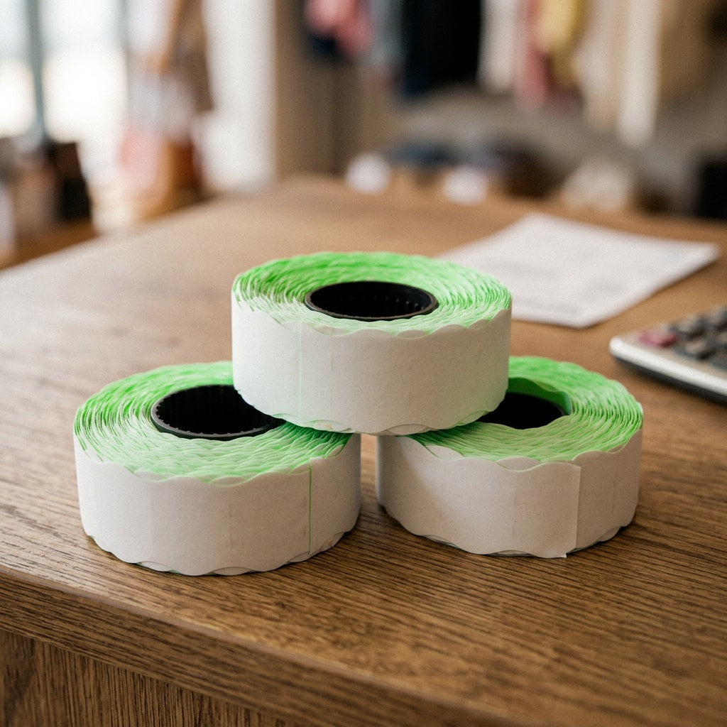 METO ME2216 Neon Green Price Label Rolls – view 2
