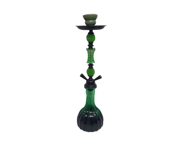 MEDIUM Nareen 2 Pipe Hookah Green-Fl