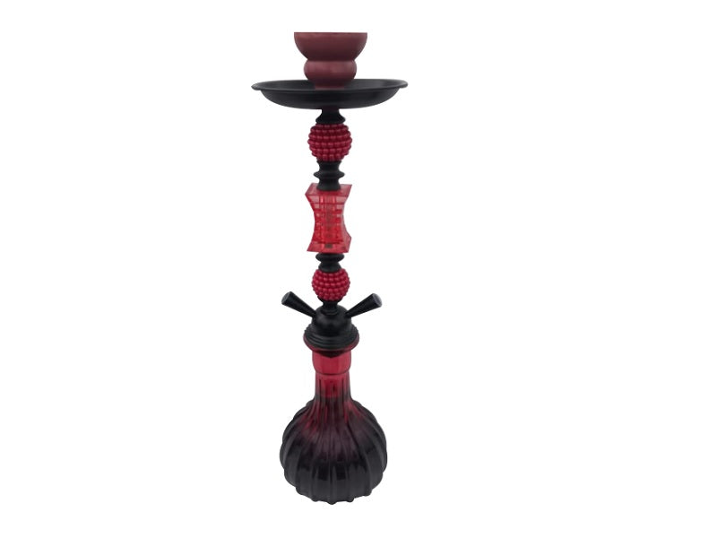 MEDIUM Nareen 2 Pipe Hookah Red  -Fl