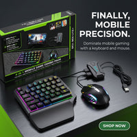 Havit MIX-LITE+ 4-in-1 Mobile Gaming Keyboard & Mouse Combo - RGB Set for Android – view 4