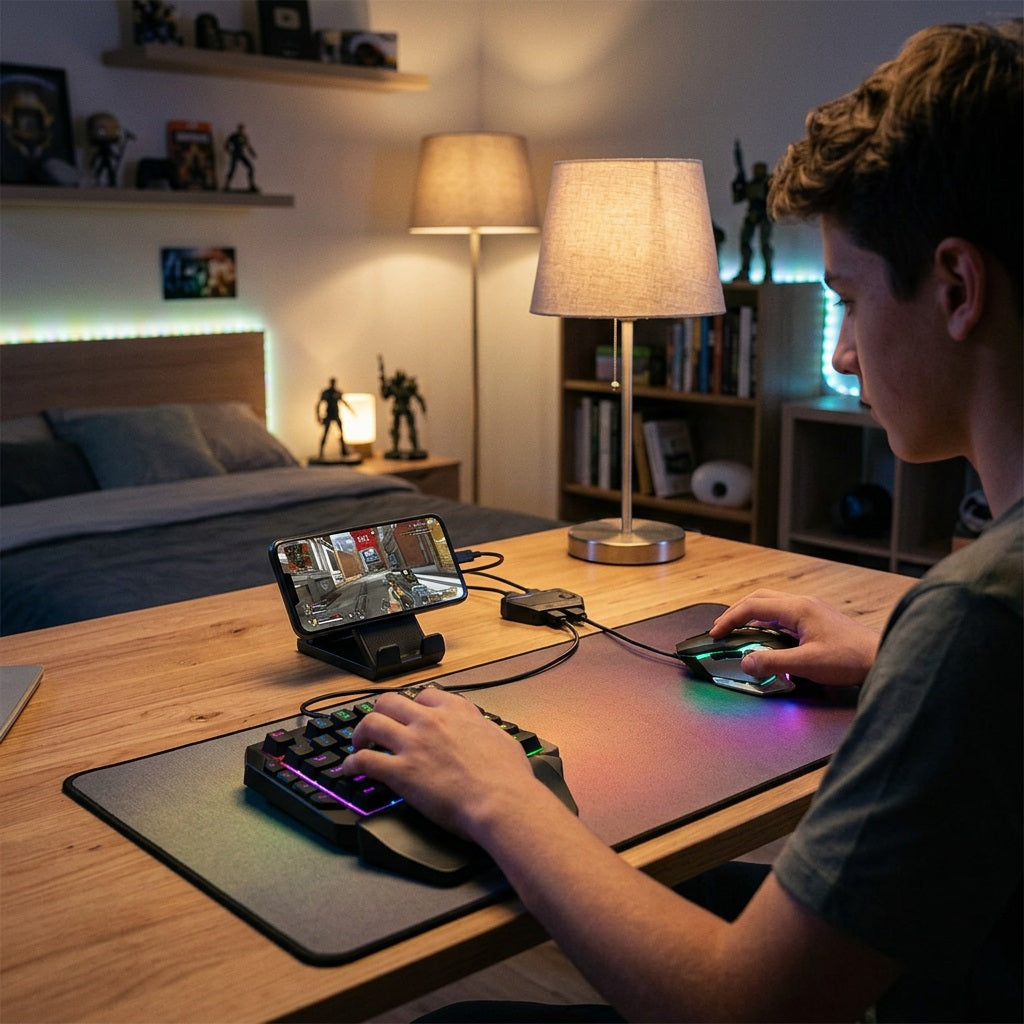 Havit MIX SE 4-in-1 Mobile Gaming Keyboard & Mouse Combo - RGB Set with Converter & Stand – view 2