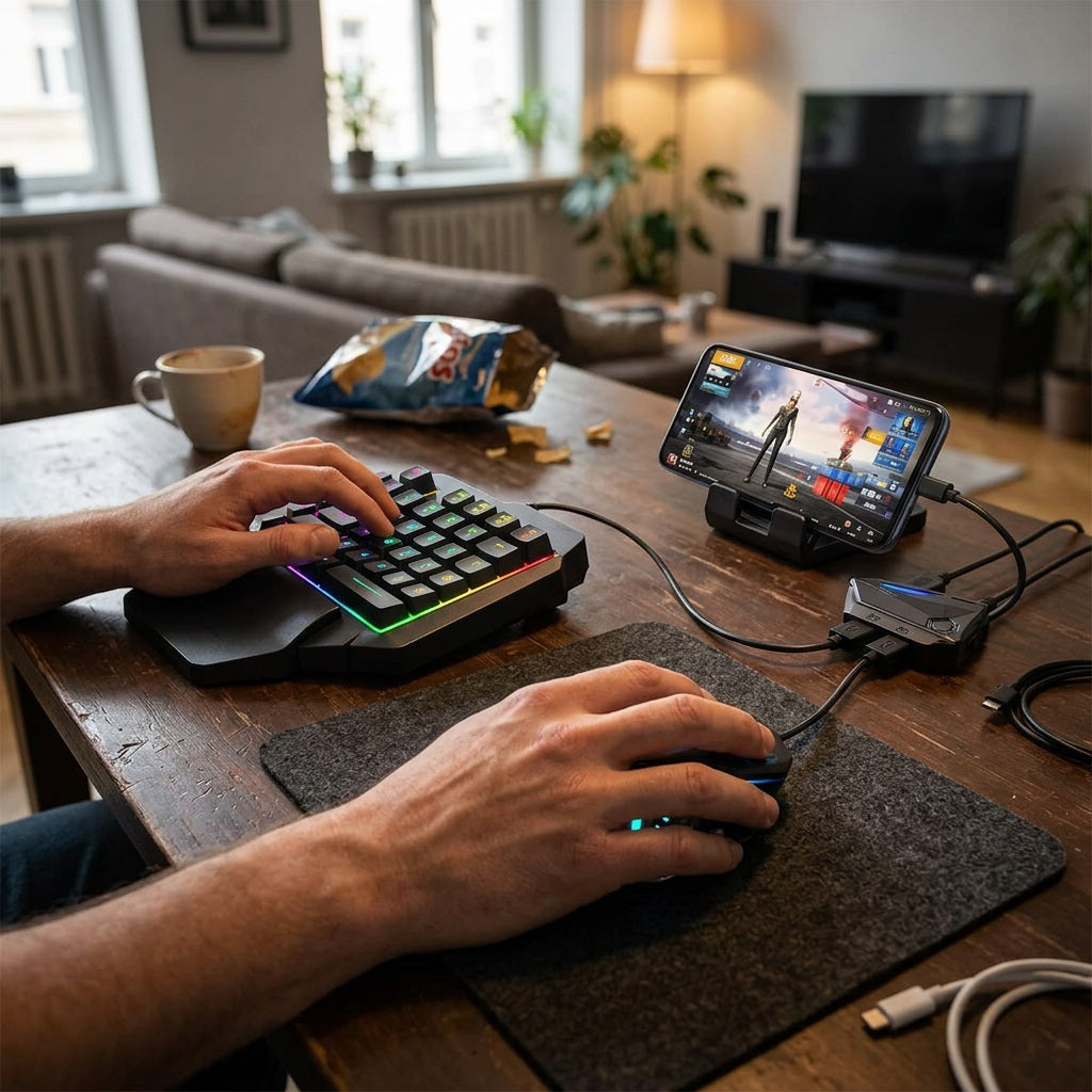 Havit MIX SE 4-in-1 Mobile Gaming Keyboard & Mouse Combo - RGB Set with Converter & Stand – view 3