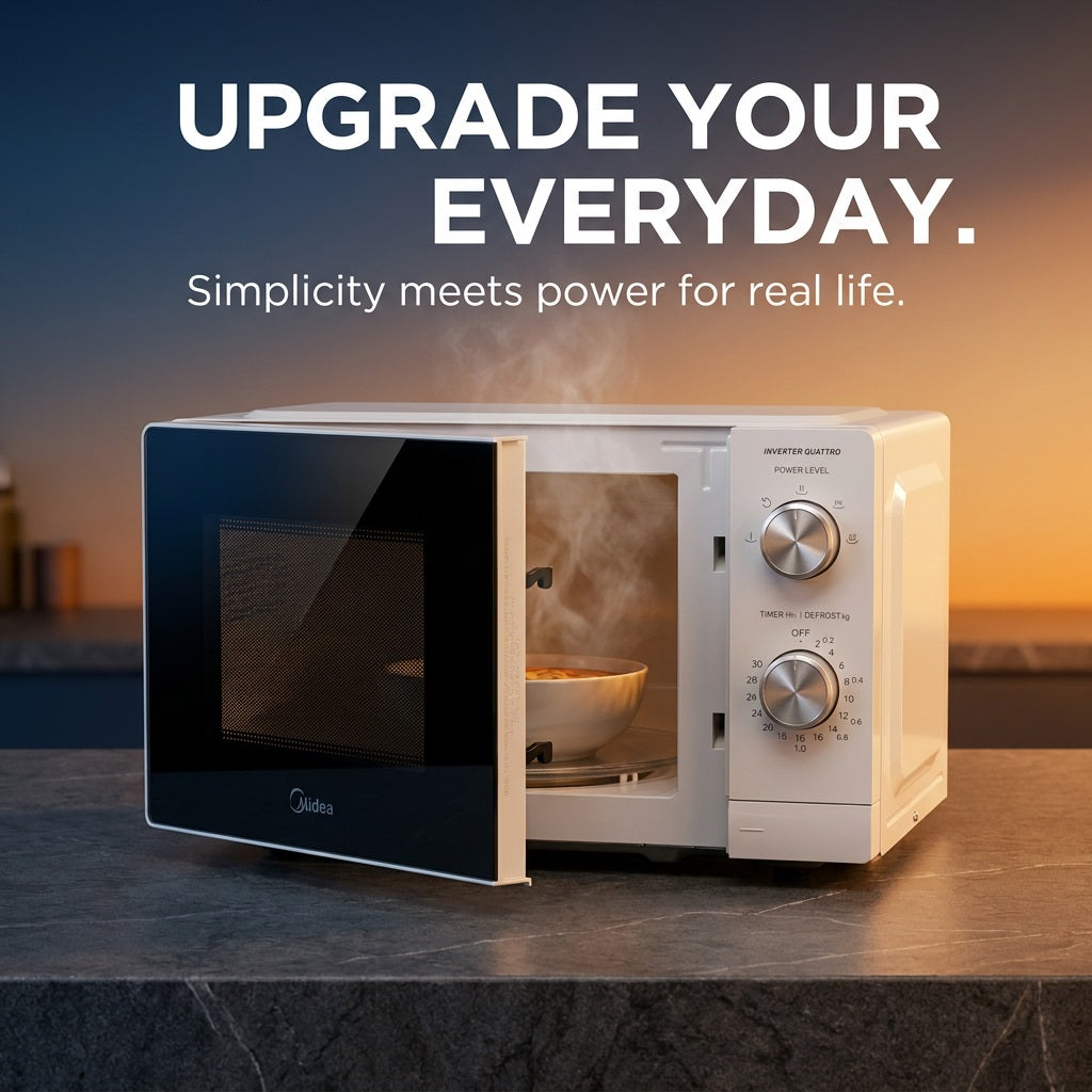 Midea MM20WHITE 20L Inverter Manual Microwave White - 700W, SmartWave