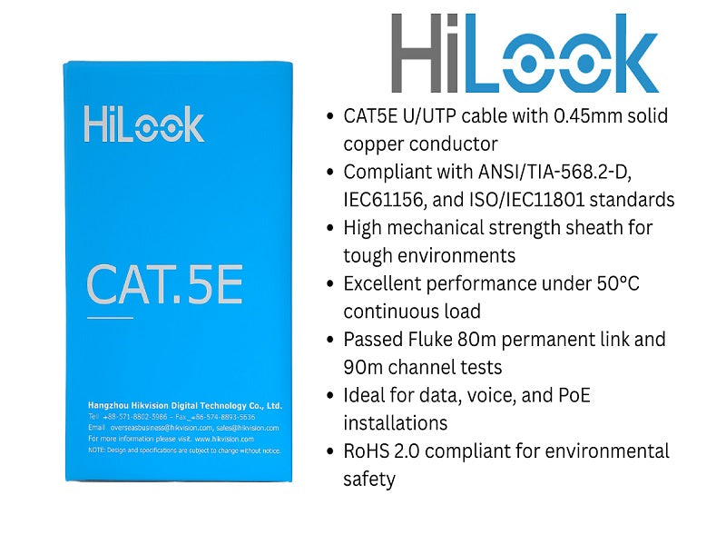 HILOOK Cat5 305M Grey Cable
