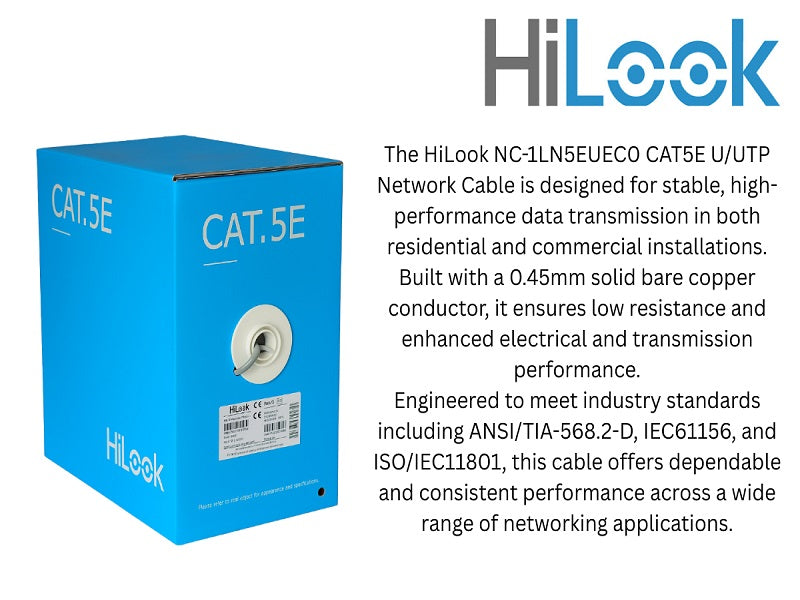 HILOOK Cat5 305M Grey Cable